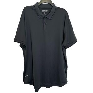 BYLT Polo Shirt Dark Gray Short Sleeve Golf Pullover‎ Stretch Performance Sz XXL